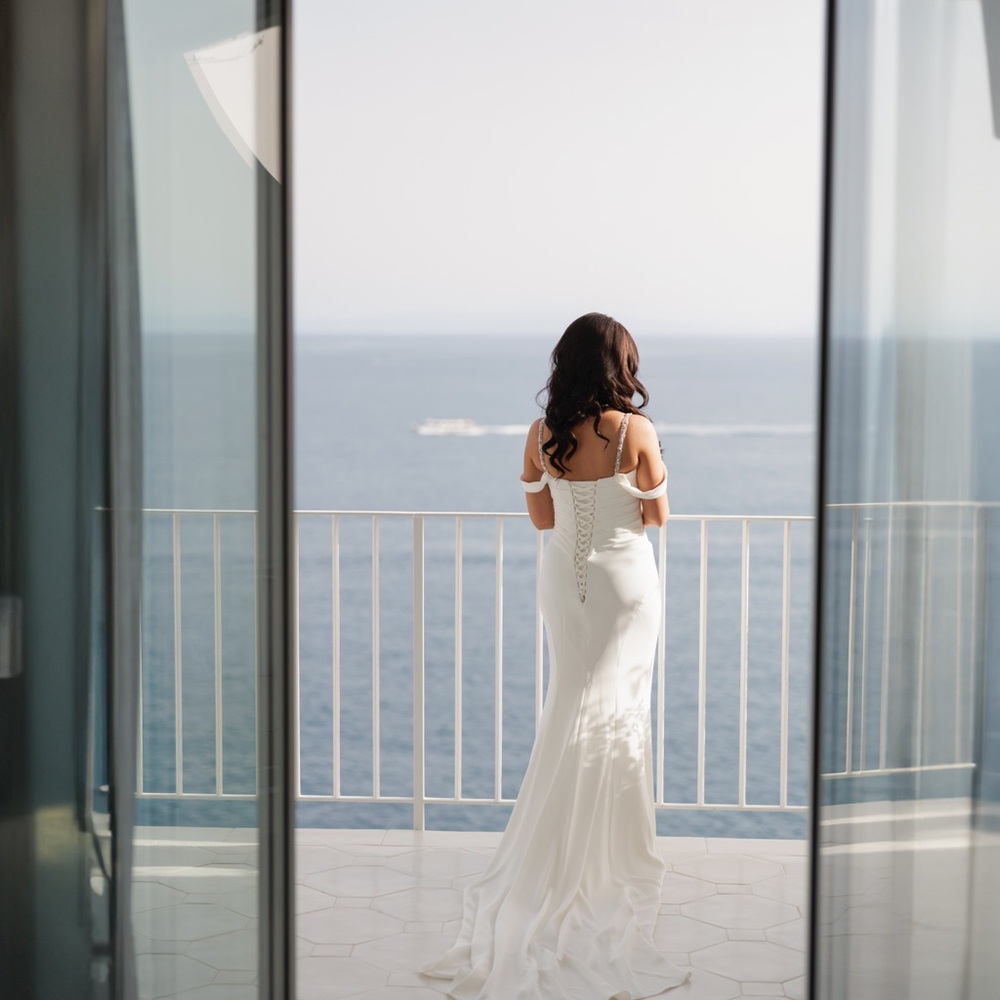 Sophia Tolli Y21976 Ines Beaded Straps Bridal Dress w/ bustle - Picture 9 of 16